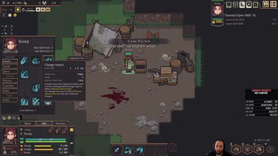 Dungeon Settlers equipment or crafting station UI