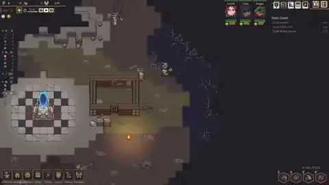 Dungeon Settlers character growth around a level-up moment