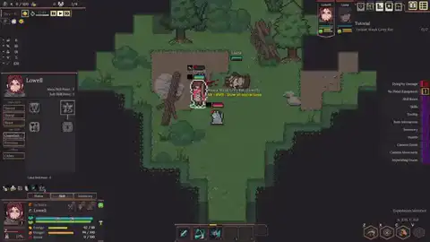 Dungeon Settlers camp rest and food loop that restores mood